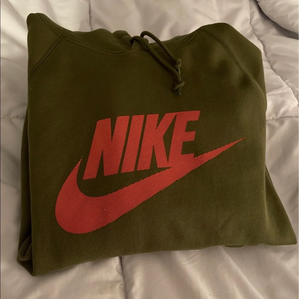 Women Nike hoodie Green And Orange size small.
